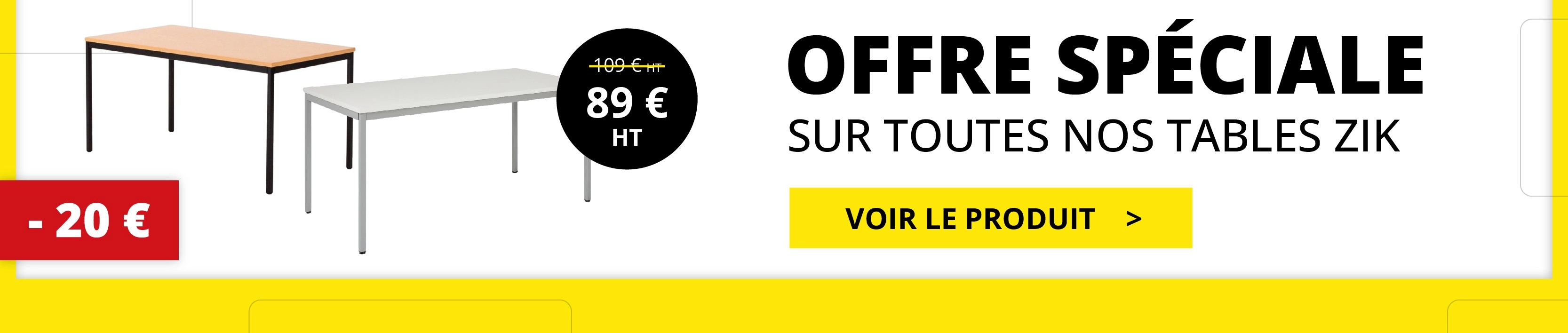 Réduction sur les tables de réunion Zik